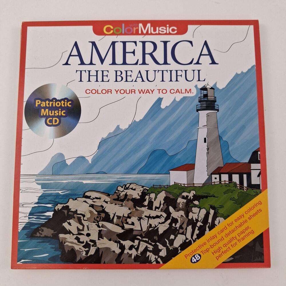 America The Beautiful ColorMusic Coloring Book Patriotic Music CD Softcover Book